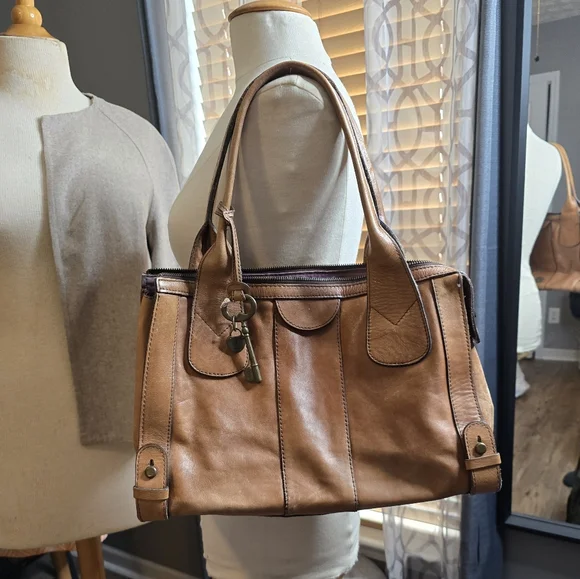 Large Fossil Vintage Revival Leather Shoulder Bag - Picture 6 of 6